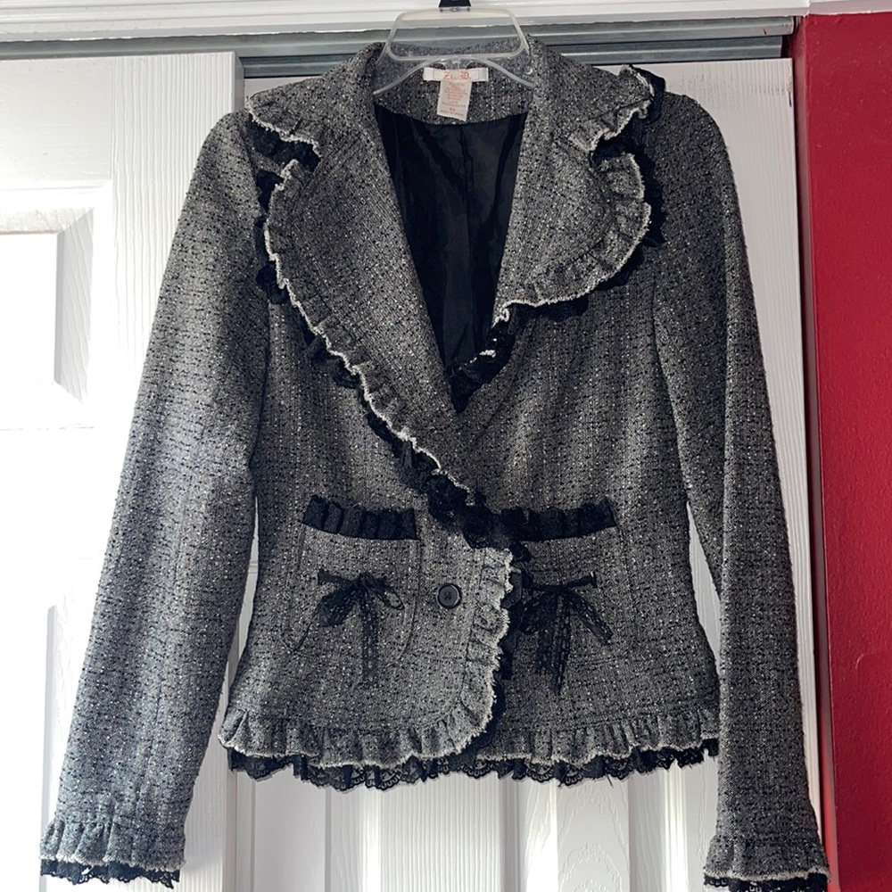 Zoe D suit jacket Grey & Black size XS